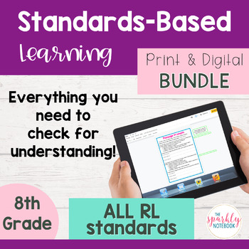 Preview of 8th Grade Reading Literature Standards Bundle ALL RL.8 CCSS Standards | No Prep