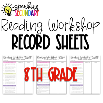 Preview of 8th Grade Reading Workshop/Conferring Record Sheets