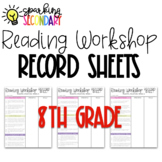 8th Grade Reading Workshop/Conferring Record Sheets
