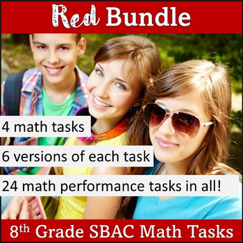 Preview of 8th Grade SBAC Math Performance Task Red Bundle – Project Based Learning Math