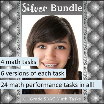 Preview of 8th Grade SBAC Math Performance Task Silver Bundle – Project Based Learning Math