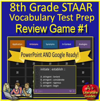 8th Grade STAAR Test Prep Reading Vocabulary Practice Game | TpT
