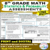 8th Grade STATISTICS & PROBABILITY Assessments (8.SP) Common Core