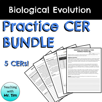 Preview of 8th Grade Science Biological Evolution Practice CER BUNDLE
