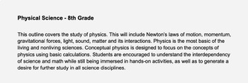Preview of 8th Grade Science Curriculum Guide - Physical Science (NGSS)