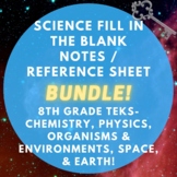 8th Grade Science Notes Bundle | Chemistry Physics Earth S