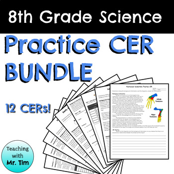 Preview of 8th Grade Science Practice CER BUNDLE - NO PREP