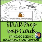 8th Grade Science STAAR Prep Task Cards: Organisms & Envir