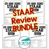 8th Grade Science STAAR Test Prep Review BUNDLE