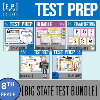 Preview of 8th Grade Science STAAR Test Review | State Test Prep Activity BIG Bundle