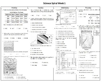 Preview of 8th Grade Science Spiral Review