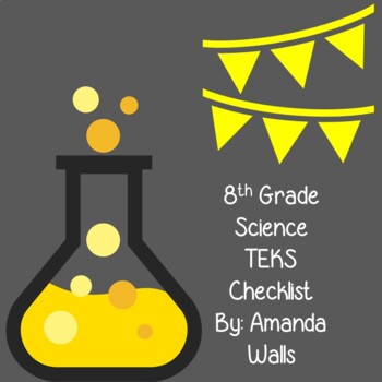 8th Grade Science TEKS Checklist by The Unicorn Teacher  TpT