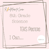 8th Grade Science TEKS Posters Black and White - I Can