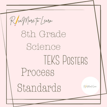 Preview of 8th Grade Science TEKS Posters Black and White - Process Standards