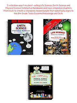 8th Grade Science TEKS  Science Interactive Notebook by Nitty Gritty