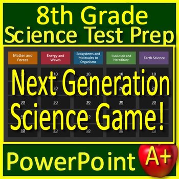 Preview of 8th Grade Science Test Prep Game Review NGSS Units - Google Classroom Ready!