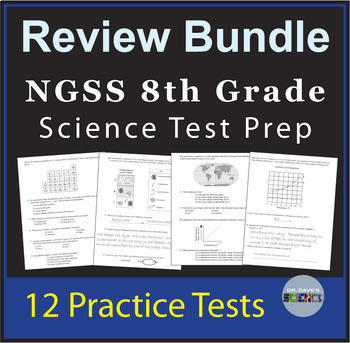 Preview of 8th Grade Science Test Prep NGSS Independent Work and Practice Tests
