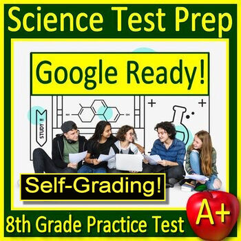 Preview of 8th Grade Science TEST PREP Practice Test - SELF-GRADING GOOGLE FORMS! NGSS
