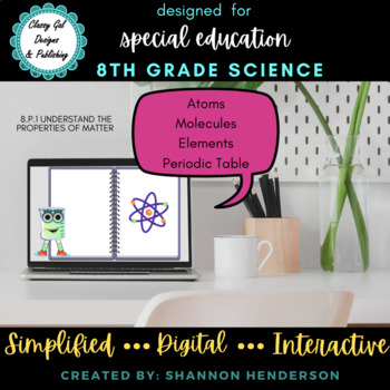 Preview of 8th Grade Science Unit for Special Education: Atoms, Molecules, Periodic Table