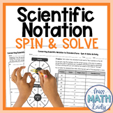 7th, 8th Grade Scientific Notation Converting Activity - S