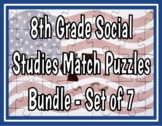 8th Grade Social Studies STAAR Match Puzzles - Bundle of 7 Sets