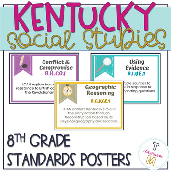 Preview of 8th Grade "I CAN" Statement Posters for New Kentucky Social Studies Standards
