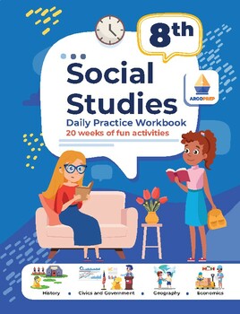 Preview of 8th Grade Social Studies Workbook (224 pages eBook + video explanations)