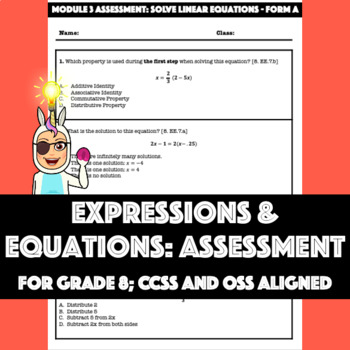 Preview of 8th Grade -- Solving Linear Equations: Assessment