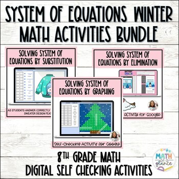 Preview of Solving Systems of Equations by Substitution, Elimination & Graphing Activities