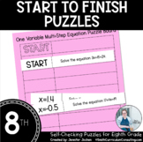 8th Grade Start to Finish Puzzles Self Checking Math Stati