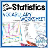 8th Grade Statistics Math Vocabulary Word Search and Practice