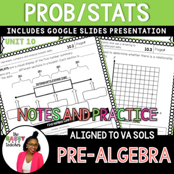 Preview of 8th Grade Statistics and Probability Notes - 2016 Va Math SOLs