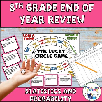 Preview of 8th Grade Statistics and Probability Task Card/Game Review and Assessment
