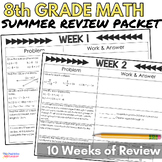 8th Grade Summer Math Review Packet