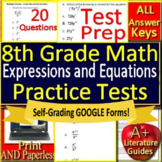 8th Grade Math Expressions and Equations Print & SELF-GRAD