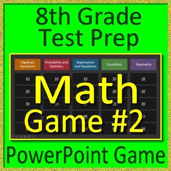 Preview of 8th Grade Test Prep Math Game #2 Spiral Review PowerPoint or Google Slides