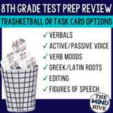 8th Grade Test Prep and Review Trashketball or Task Cards