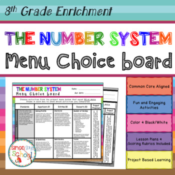 Preview of 8th Grade The Number System Enrichment Choice Board - Distance Learning