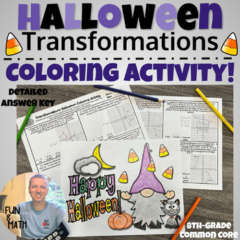 Preview of 8th Grade Transformation Halloween Coloring Activity