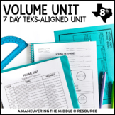 Volume Unit | TEKS Volume of Cylinders, Cones, and Spheres Notes for 8th Grade