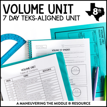 Preview of Volume Unit | TEKS Volume of Cylinders, Cones, and Spheres Notes for 8th Grade