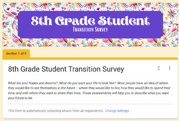 Preview of 8th Grade Transition Assessment