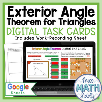 Preview of 8th Grade Triangle Exterior Angle Theorem Digital Activity