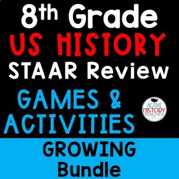 Preview of US History STAAR Review Games and Activities 8th Grade Interactive Test Prep