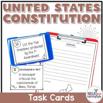 Preview of The Constitution Task Card Activity - Double Pack