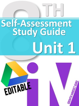 Preview of 8th Grade: Unit 1 | Self Assessment Study Guide for IM Grade 8 Math™