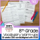 8th Grade Vocabulary for Achievement Weekly Warm-up 1-15 D