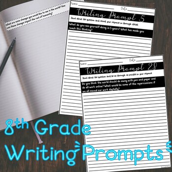 Preview of 8th Grade Writing Prompts DISTANCE LEARNING