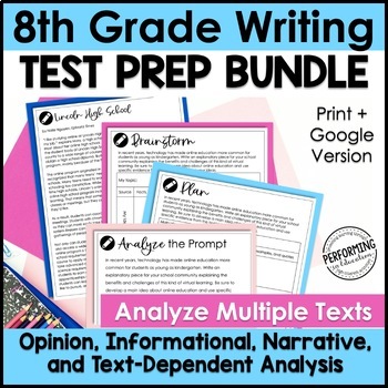 Preview of 8th Grade Writing Test Prep Bundle | Text-Based Writing