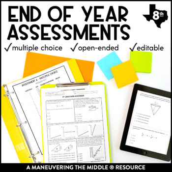 Preview of 8th Grade Math Year-End Assessments: TEKS